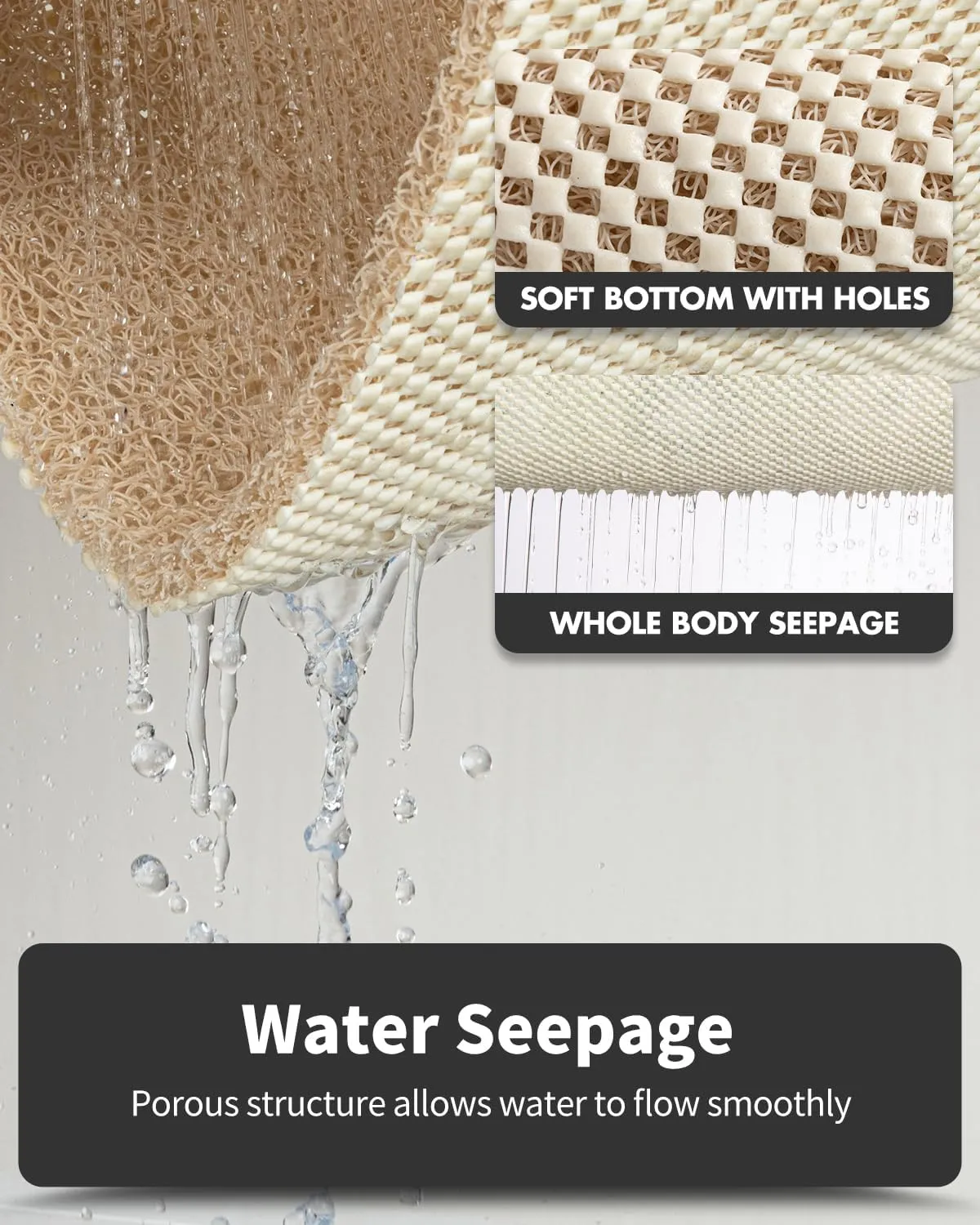 Non-Slip Bathtub Mat, 17x 30 Inch, Shower Mats for Bath Tub, PVC Loofah Bathroom Mats for Wet Areas, Quick Drying
