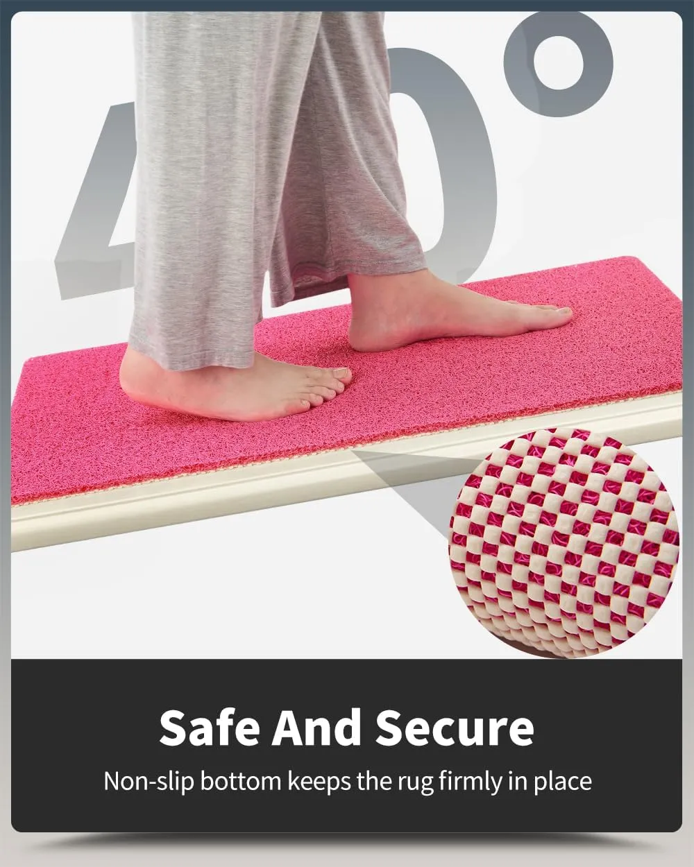 Non-Slip Bathtub Mat, 17x 30 Inch, Shower Mats for Bath Tub, PVC Loofah Bathroom Mats for Wet Areas, Quick Drying