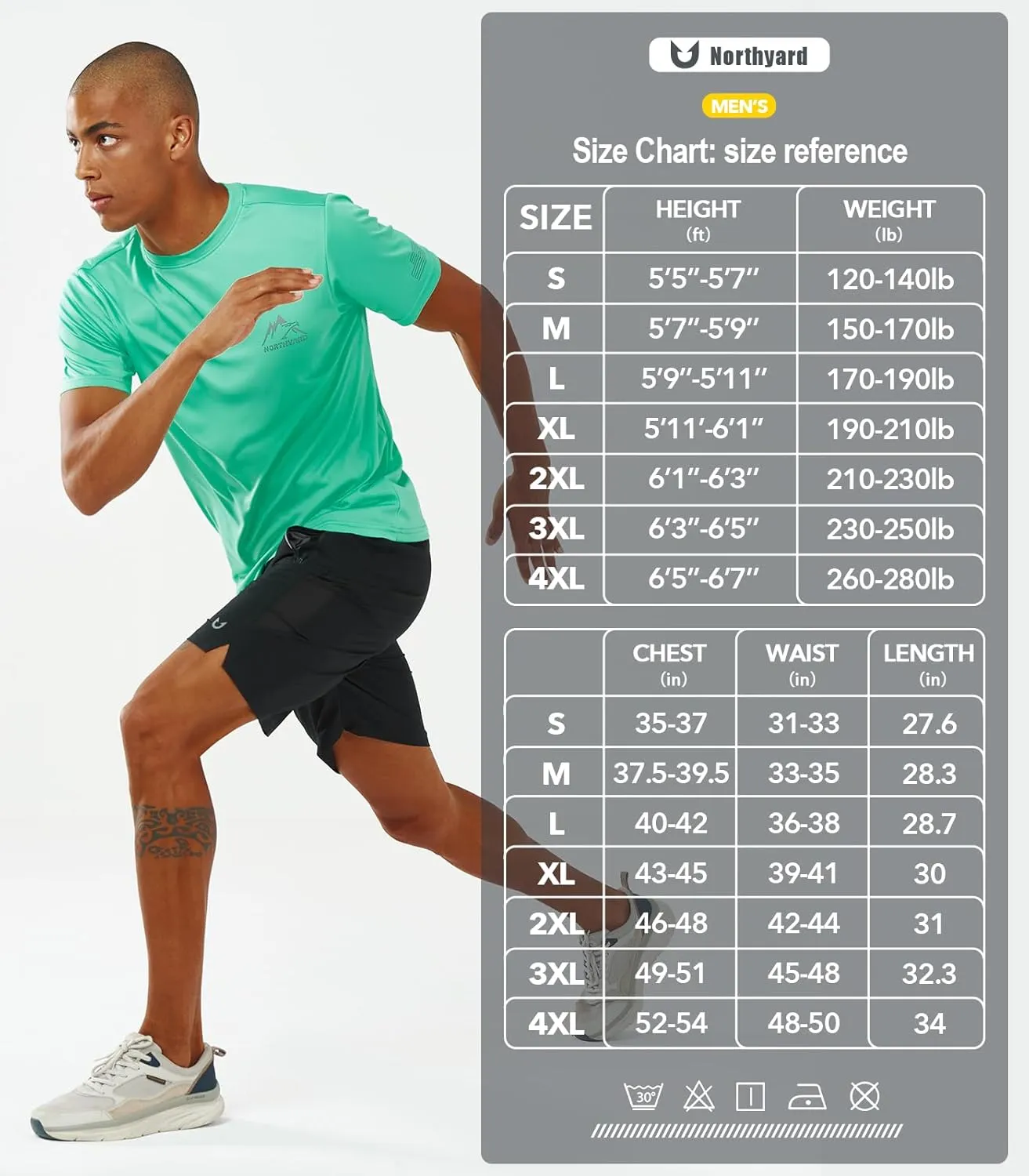 NORTHYARD Men's UPF 50  Sun Protection Shirts Swim SPF UV Quick Dry Short Sleeve T-Shirts for Athletic Fishing Rash Guard