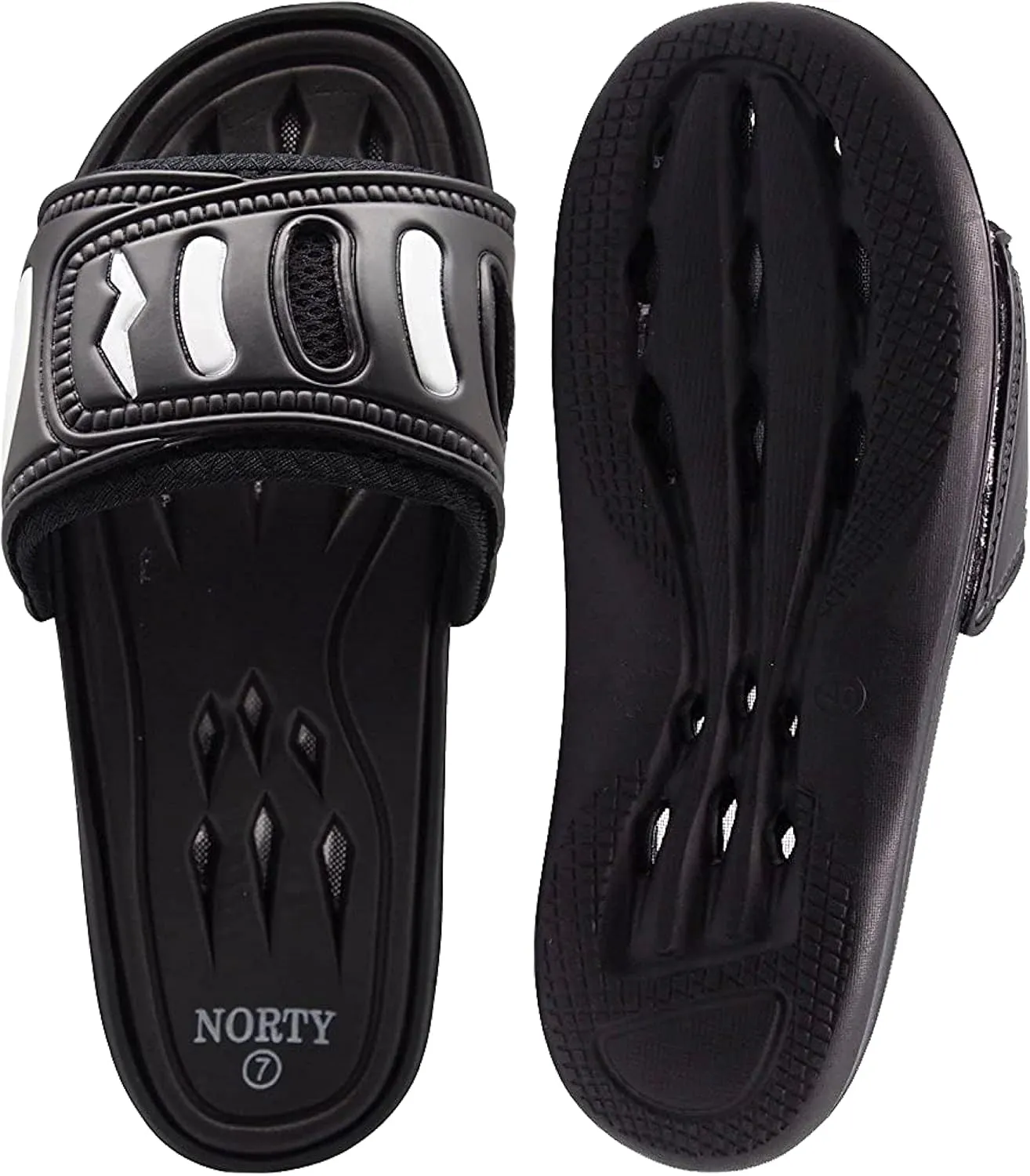 NORTY Slides for Men - Quick Drying Men's Slides Beach and Pool Sandals Men - Casual Shower Shoes Men