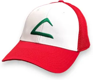 Novelty Embroidered Ash Trainer Anime Red and White League Trainer Anime Cosplay Ketchum Snapback for Kids and Adults - Halloween Costume or a Gift!