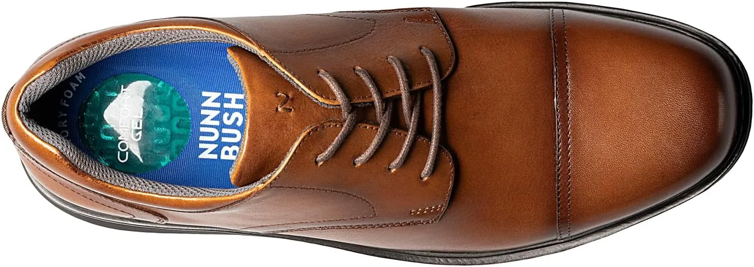 Nunn Bush Men's Pro Cap Toe Oxford with Kore Slip Resistant Comfort Technology
