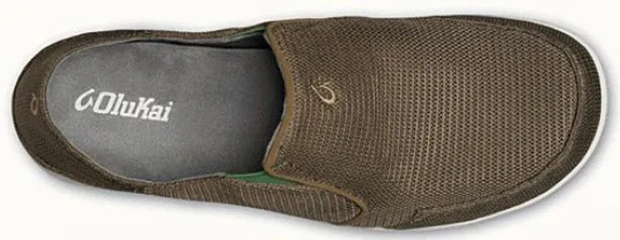 Olukai Nohea Mesh Slip On Grey/Lime Mesh Mens Casual 10188-13AP