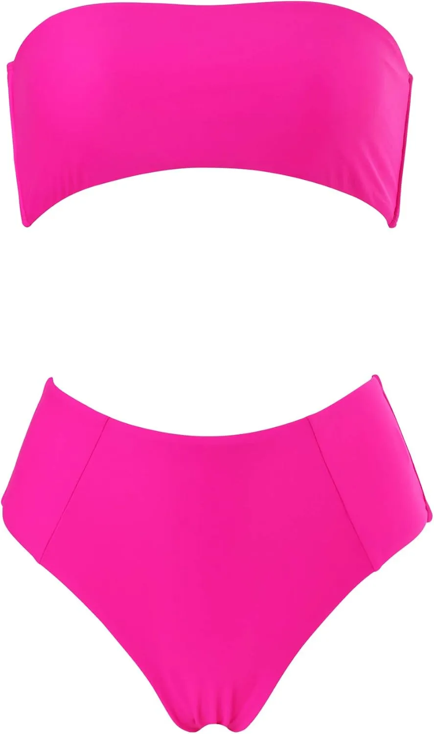 OMKAGI Women's 2 Pieces Bandeau Bikini Swimsuits Off Shoulder High Waist Bathing Suit High Cut