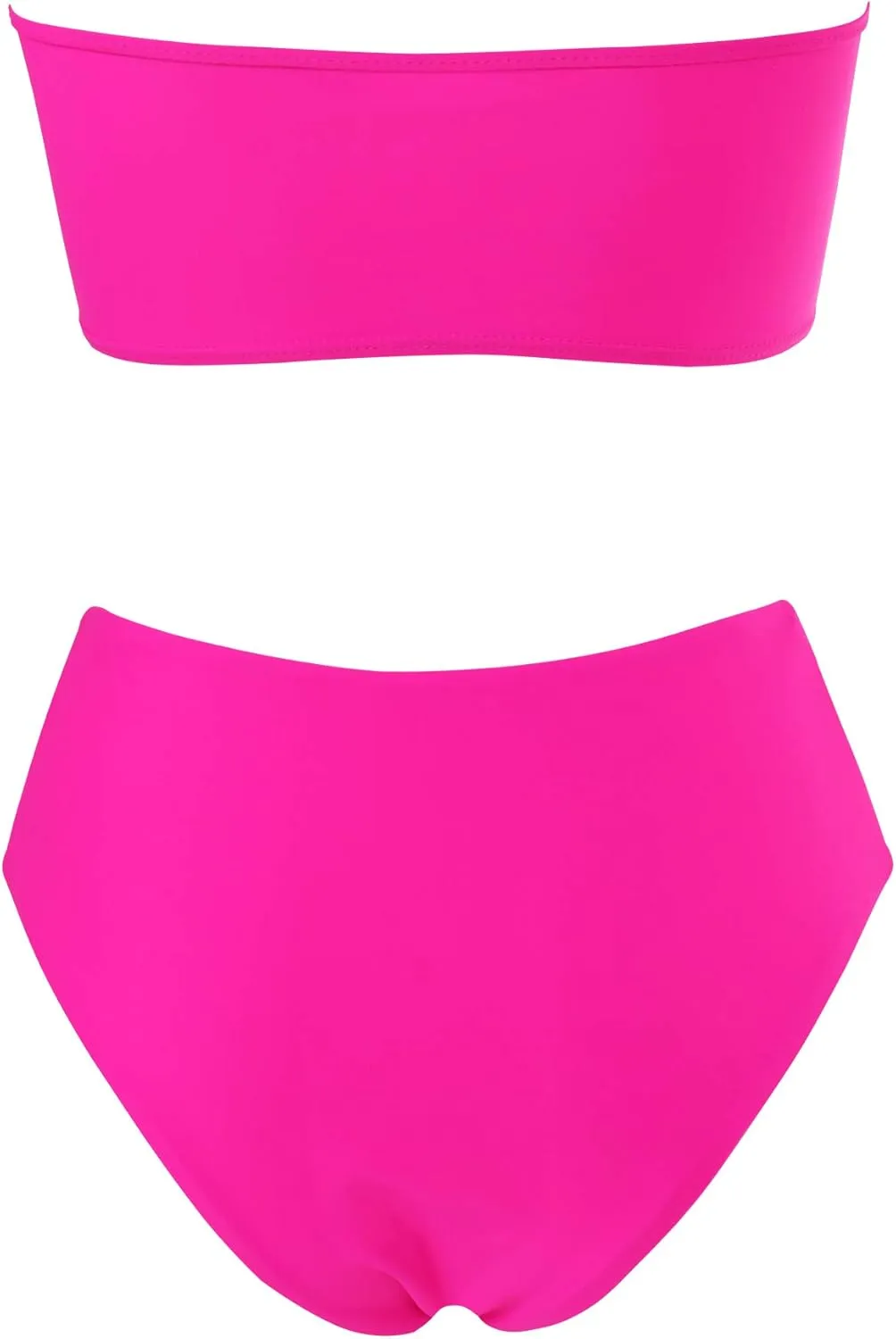 OMKAGI Women's 2 Pieces Bandeau Bikini Swimsuits Off Shoulder High Waist Bathing Suit High Cut