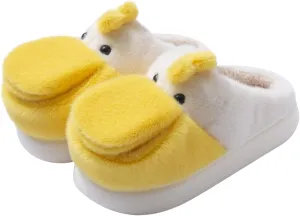 Open Mouth Duck Slippers for Women Fuzzy Animal Plush Cotton Slippers Winter Indoor House Slides Warm Fluffy Home Shoes Antiskid