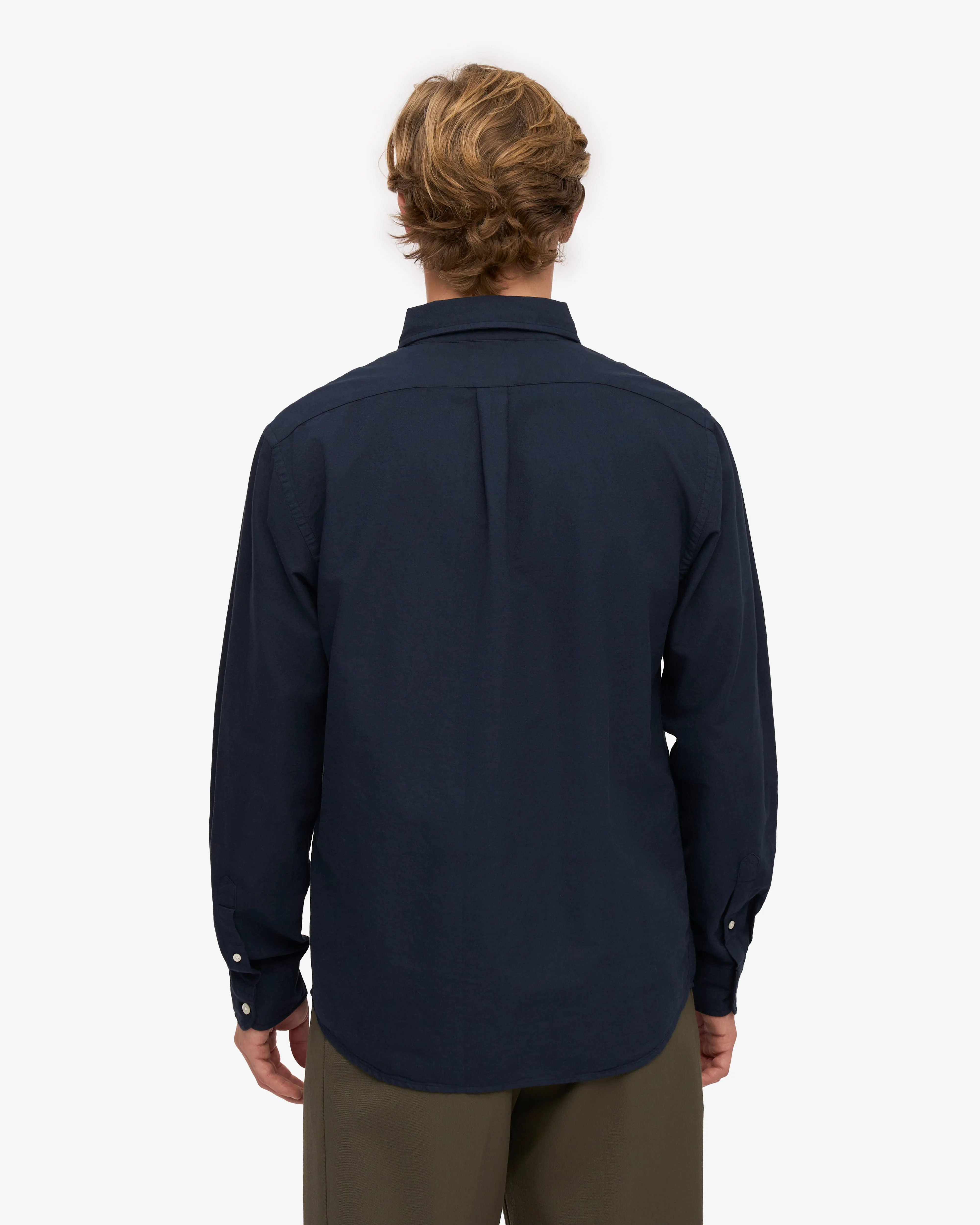 Organic Button Down Shirt - Navy Blue