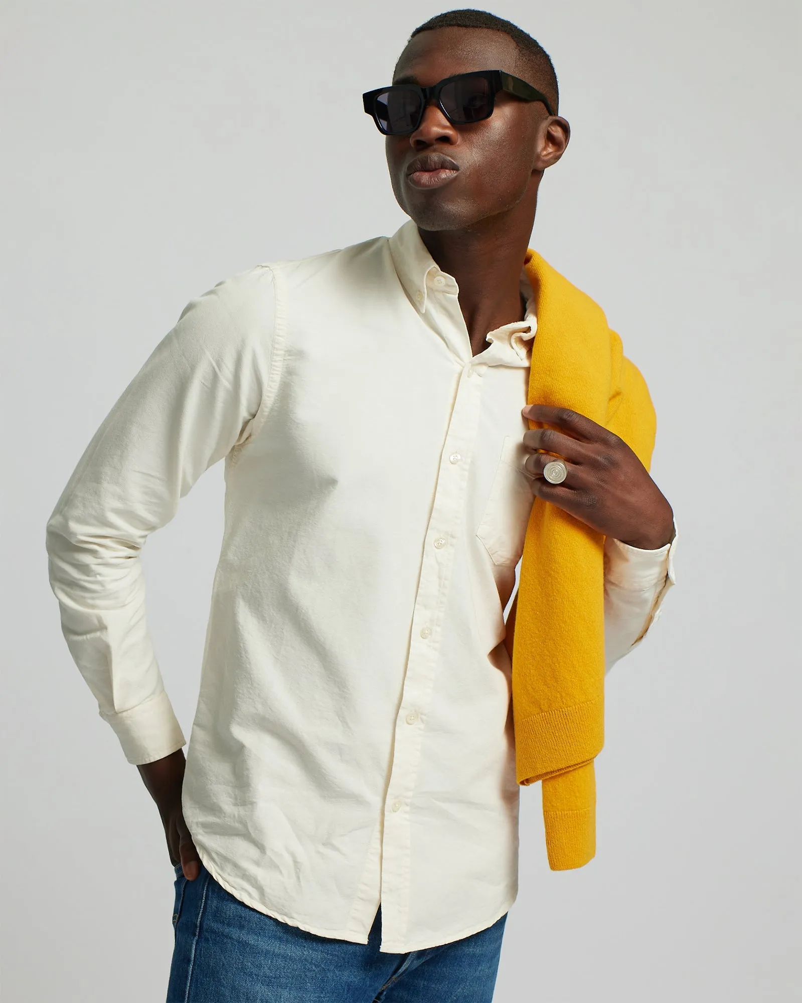Organic Button Down Shirt - Ocean Green