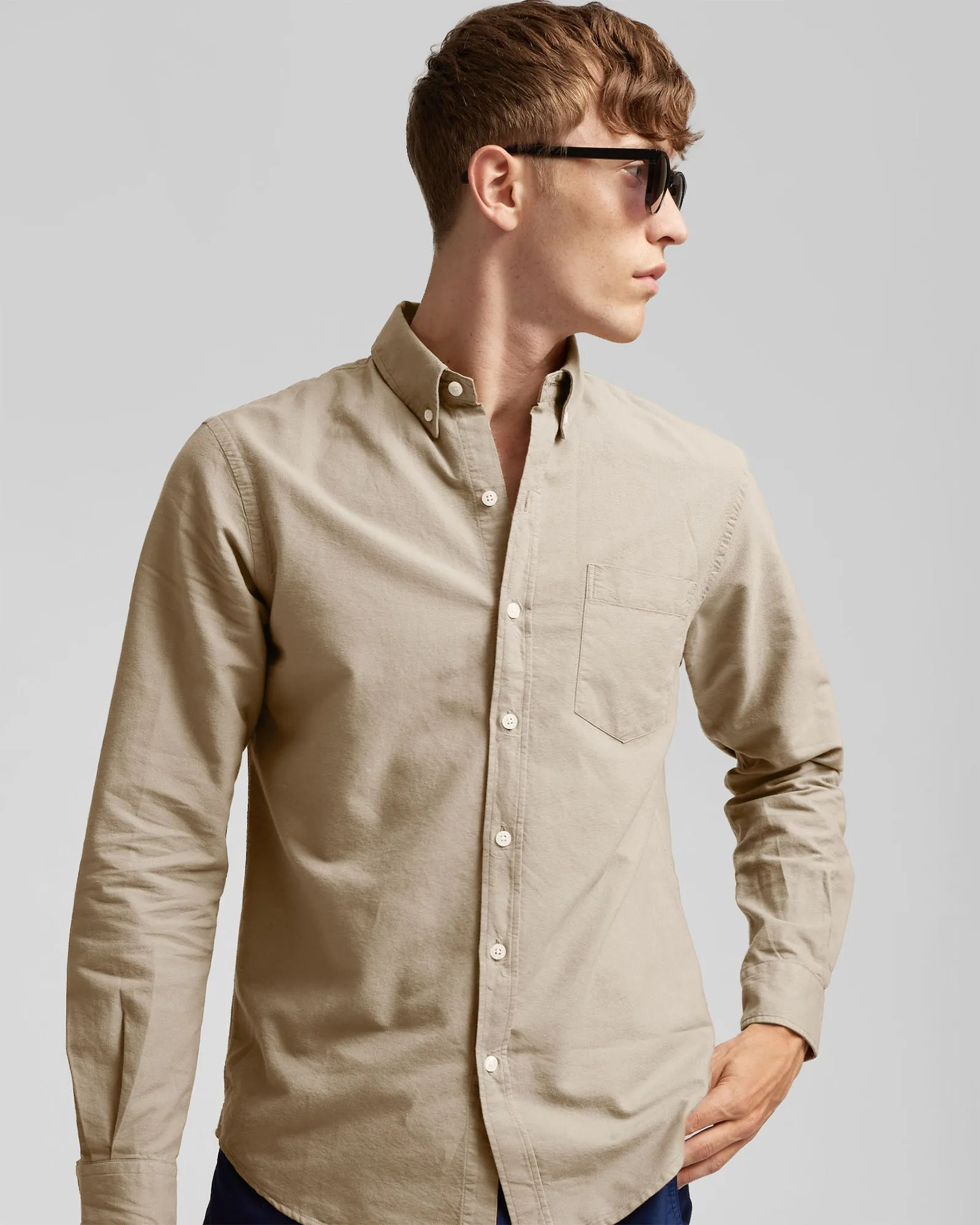 Organic Button Down Shirt - Ocean Green