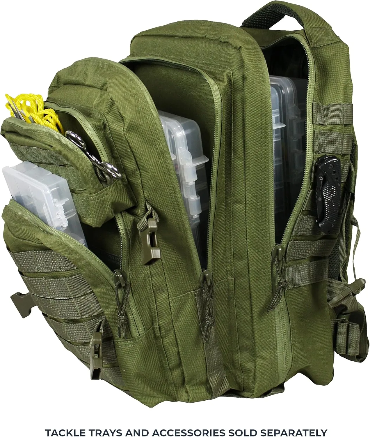 Osage River Fishing Backpack Tackle and Rod Storage - Green