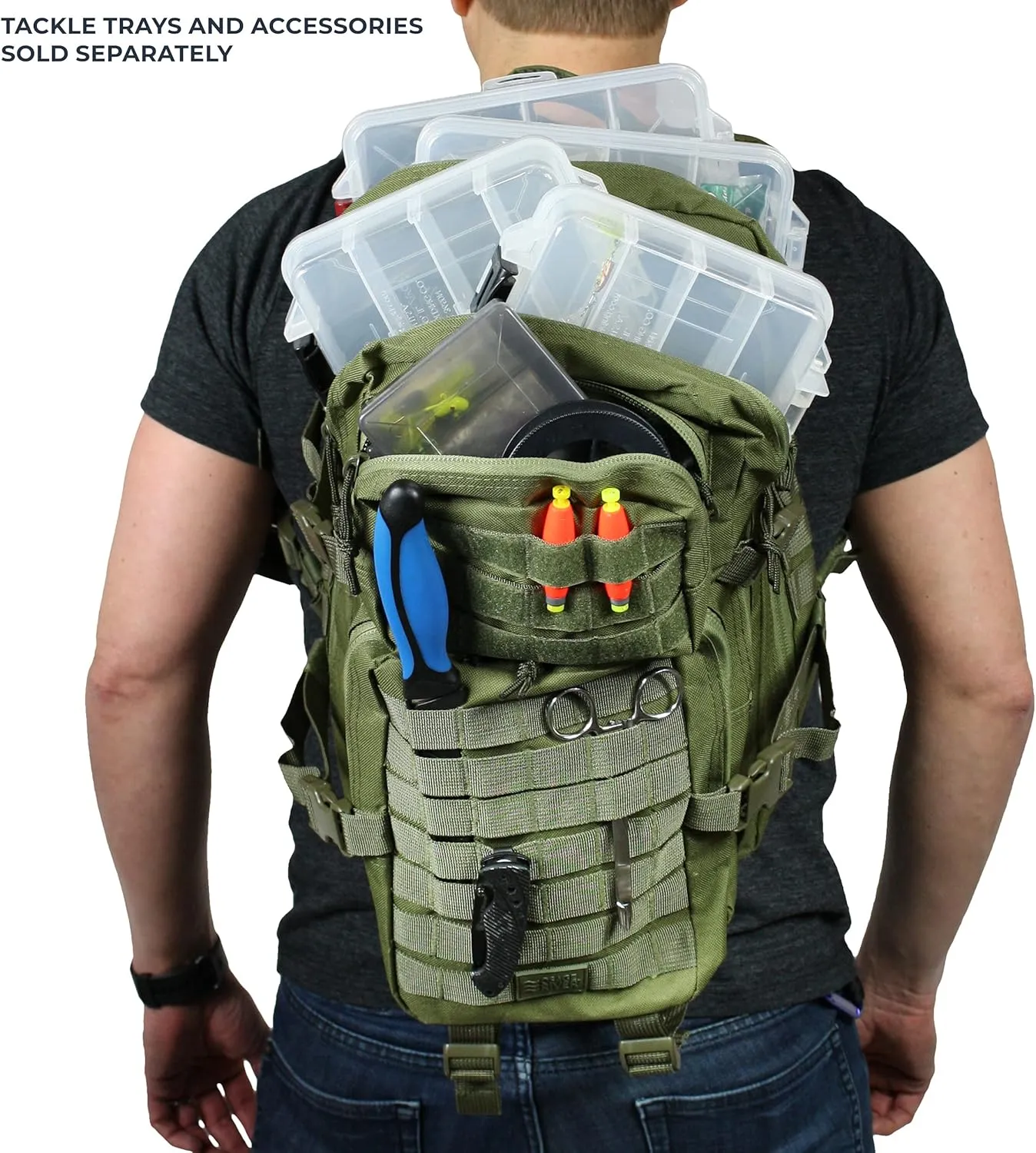 Osage River Fishing Backpack Tackle and Rod Storage - Green