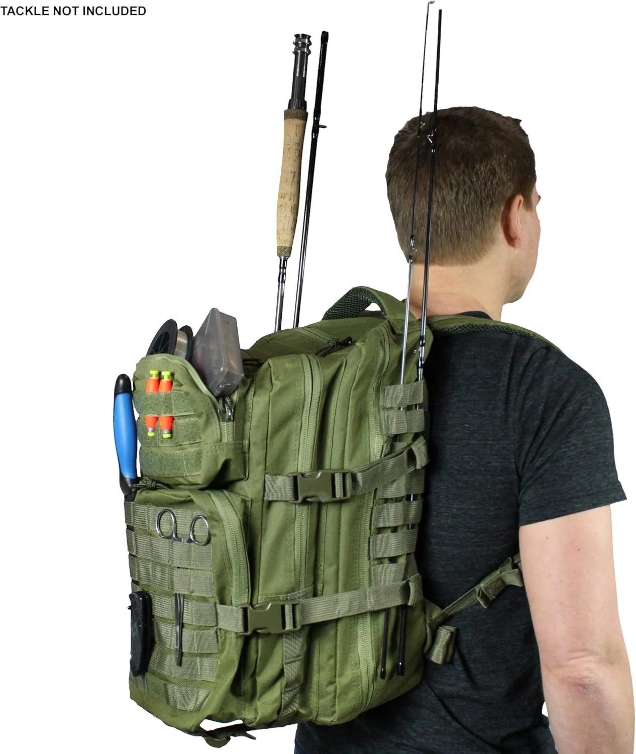 Osage River Fishing Backpack Tackle and Rod Storage - Green