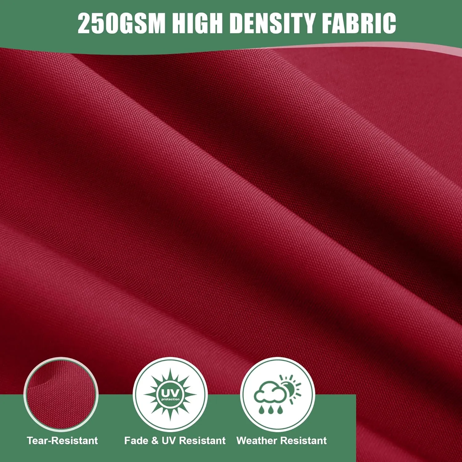 Outdoor Chair Cushions, Waterproof Back Pillow and Seat Cushion Set for Patio Furniture, Outdoor Sofa Replacement Cushions with Removable Cover, 22 x 22 Inch, Red, 1 Set