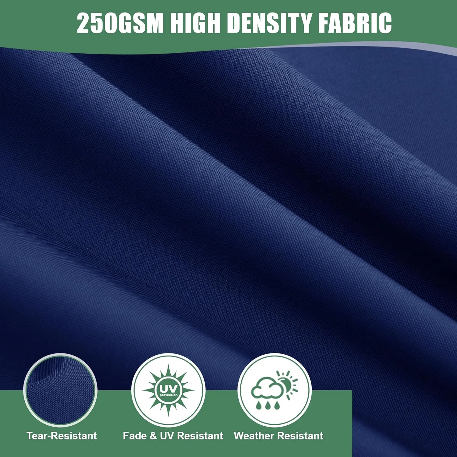 Outdoor Cushions for Patio Furniture 24 x 24 Inch, Double-Sided Waterproof Backrest and Deep Seat Cushion Set with Removable Cover, Navy, Set of 4