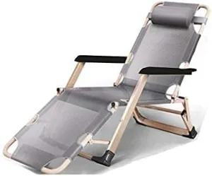 Outdoor Folding Recliner Chair, Courtyard Lounge Chair, Outdoor Garden Beach Deck Sun Lounger(Tesling Grey)
