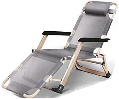 Outdoor Folding Recliner Chair, Courtyard Lounge Chair, Outdoor Garden Beach Deck Sun Lounger(Tesling Grey)