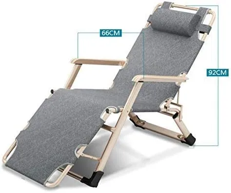 Outdoor Folding Recliner Chair, Courtyard Lounge Chair, Outdoor Garden Beach Deck Sun Lounger(Tesling Grey)