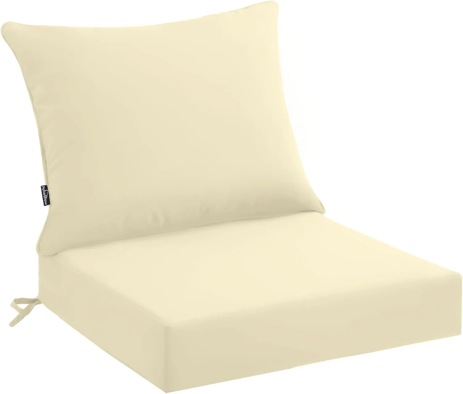 Outdoor Seat Cushion Set 22 x 22 x 4 Inch, Waterproof & Fade Resistant Patio Furniture Cushions with Removable Cover and Ties, Thick Deep Seating Pads for Outside Chair Sofa Couch, Yellow