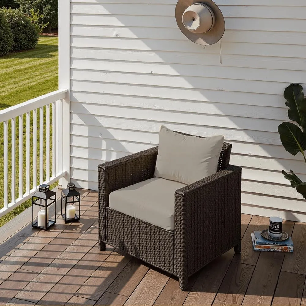 Outdoor Seat Cushion Set 22 x 22 x 4 Inch, Waterproof & Fade Resistant Patio Furniture Cushions with Removable Cover, Thick Deep Seating Pads for Outside Chair Sofa Couch
