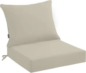 Outdoor Seat Cushion Set 22 x 22 x 4 Inch, Waterproof & Fade Resistant Patio Furniture Cushions with Removable Cover, Thick Deep Seating Pads for Outside Chair Sofa Couch