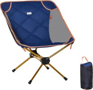 Outsunny 1 Piece Compact Camping Folding Chair with Portable Carry Bag, Padded Outdoor Chair, Easy Set Up, for Hiking Fishing Trip Beach