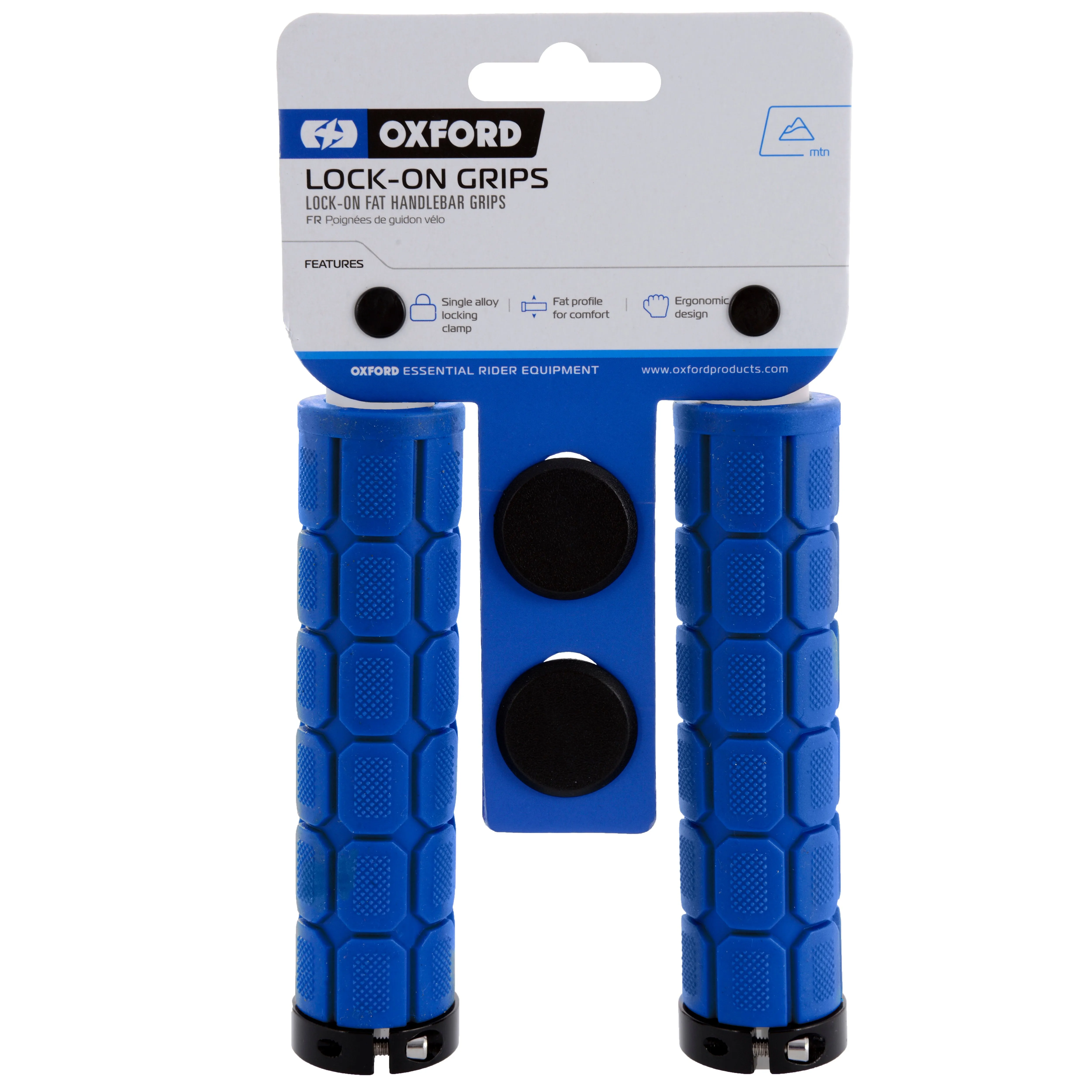 Oxford Lock On Fat Grips Dark Blue