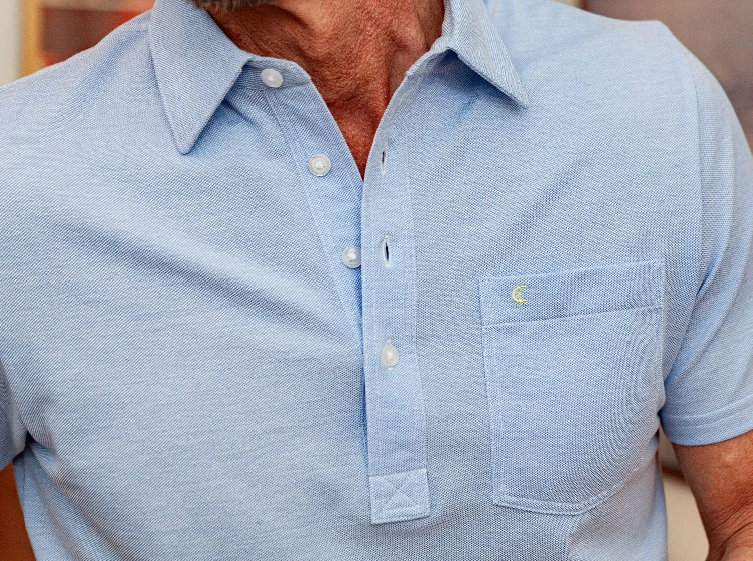 Oxford Pique Players Shirt - Sky