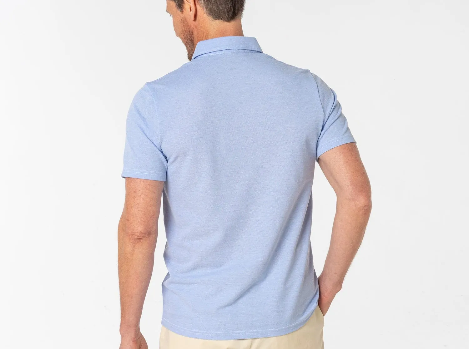 Oxford Pique Players Shirt - Sky