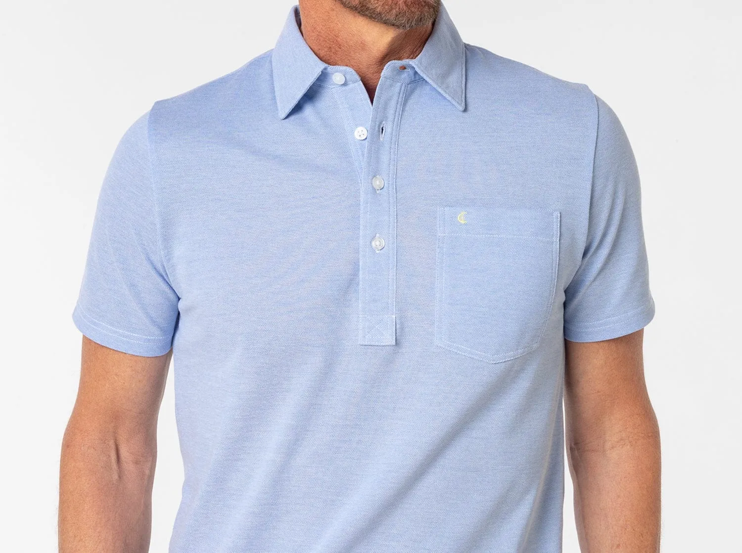 Oxford Pique Players Shirt - Sky