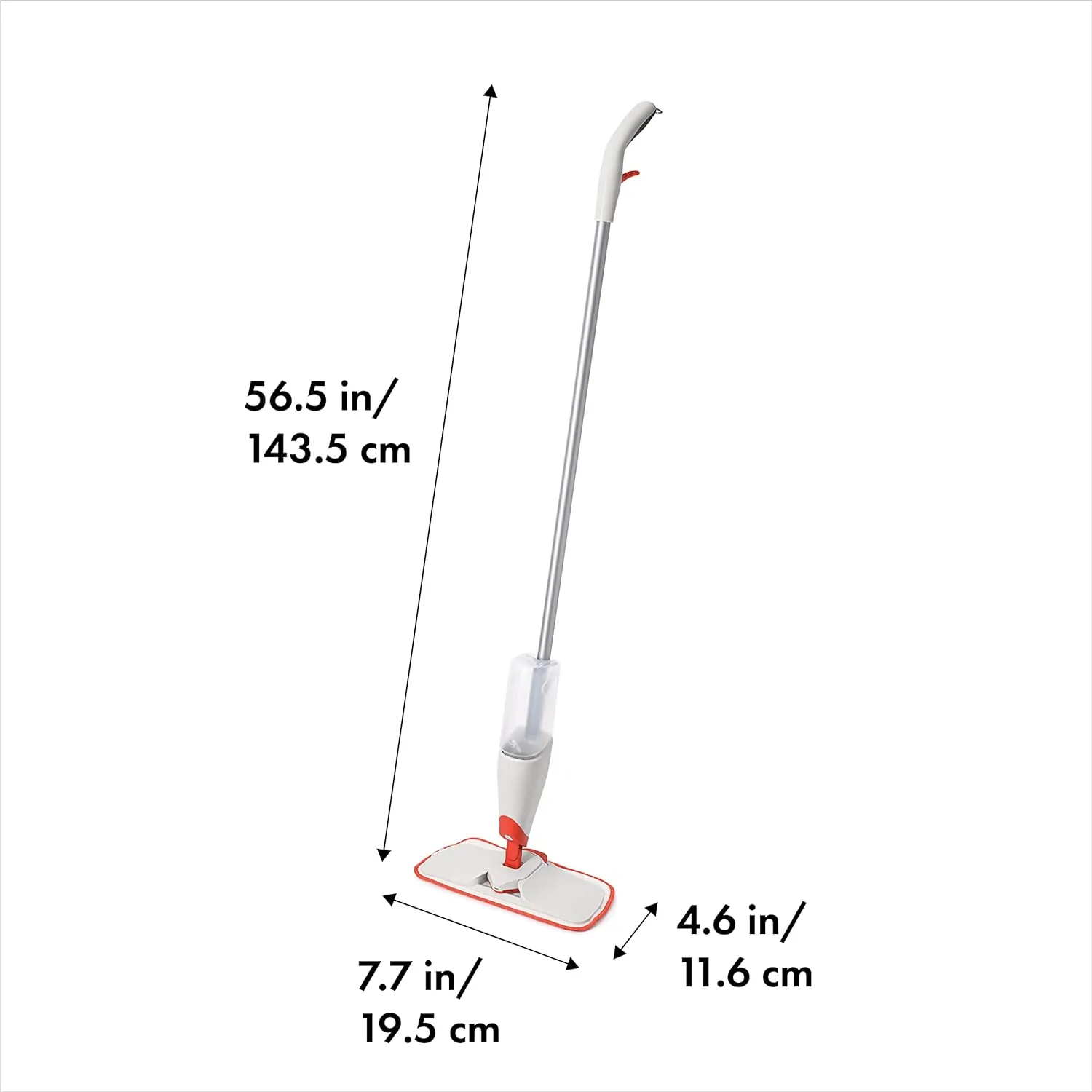 OXO Good Grips Microfiber Spray Mop with Slide-Out Scrubber,Red/White