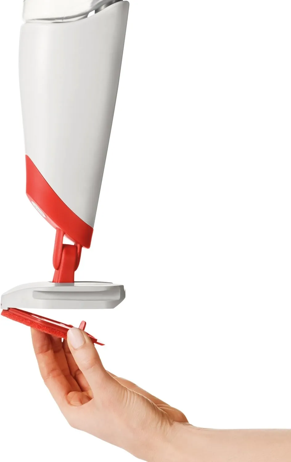 OXO Good Grips Microfiber Spray Mop with Slide-Out Scrubber,Red/White