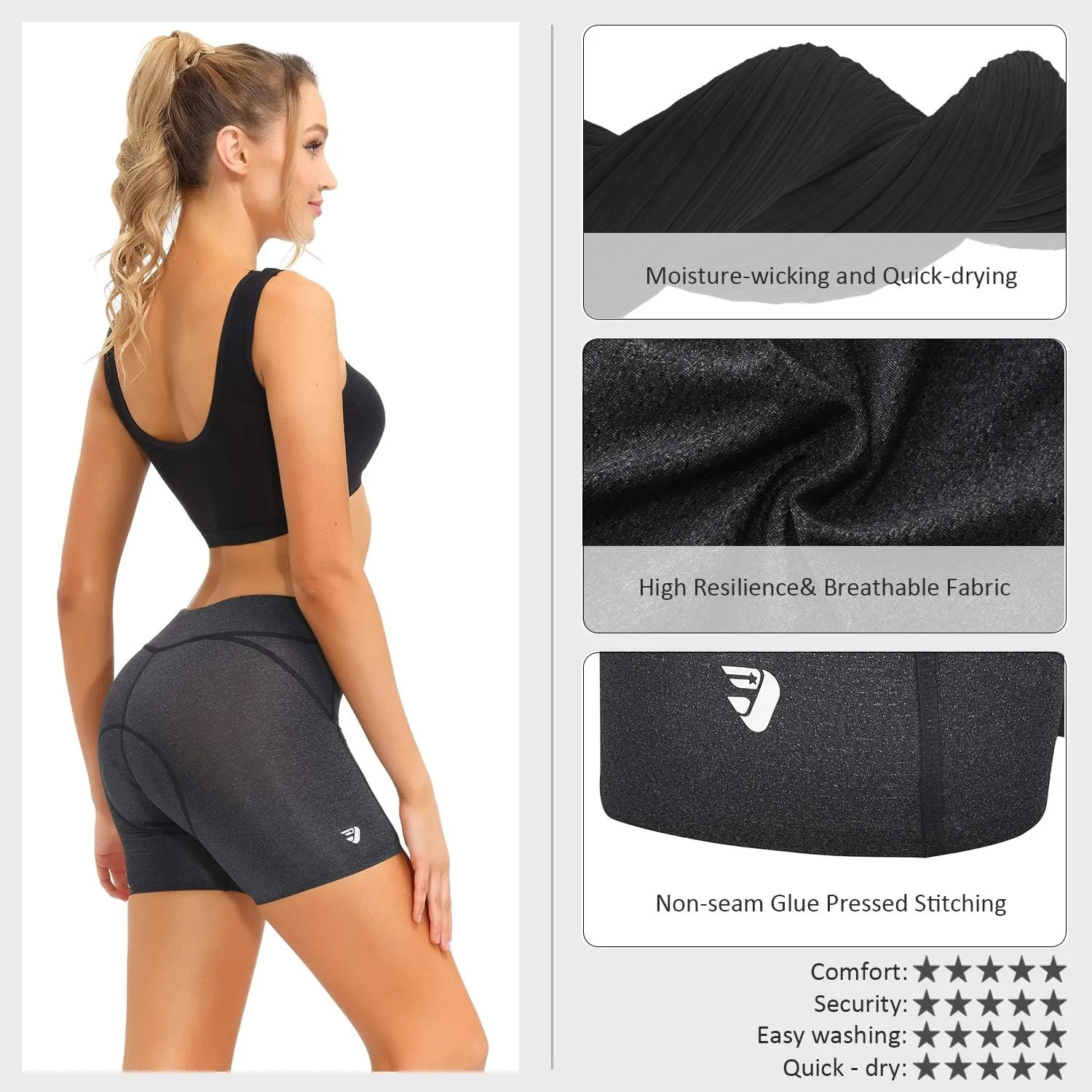 Padded Bike Shorts Women Cycling Underwear Bicycle Biking Biker Short with 4D Padding Super Lightweight Breathable