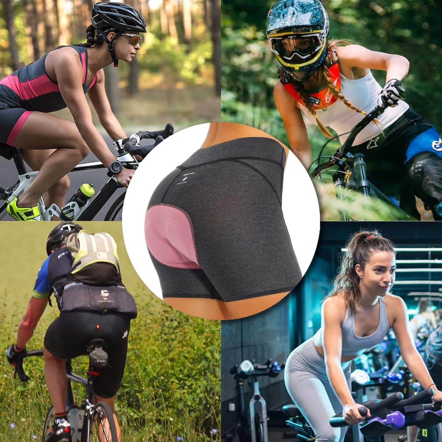 Padded Bike Shorts Women Cycling Underwear Bicycle Biking Biker Short with 4D Padding Super Lightweight Breathable