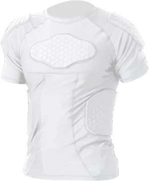 Padded Football Shirt Chest Rib Protector Heart Guard Padded Compression Shirt 6-Pads Protective Gear for Baseball,Basketball,Paintball