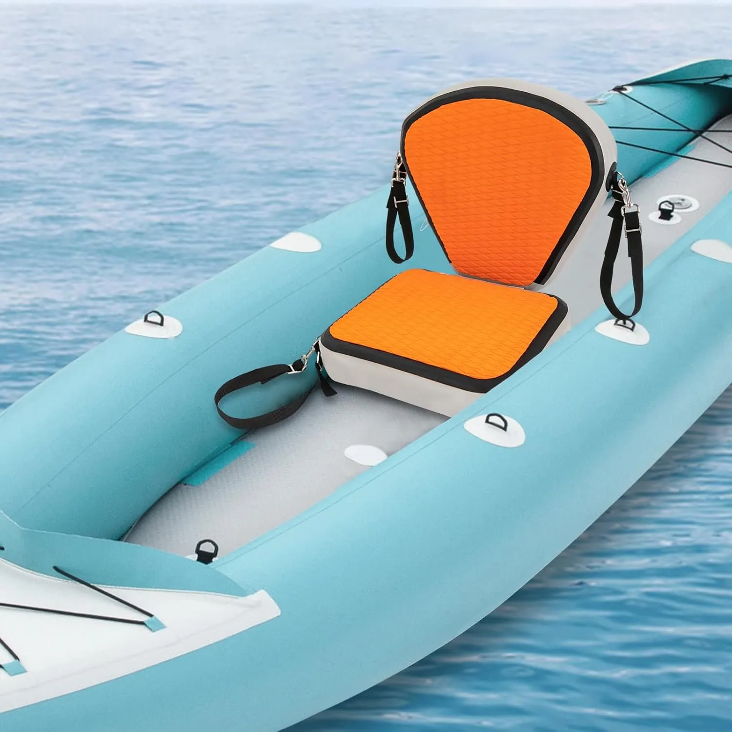 Padded Kayak Seat,Portable Thickened Padded Paddleboard Replacement Parts,Deluxe Kayak Seat Adjustable Seat for Kayaks,Drifting,Fishing Boats (Orange)
