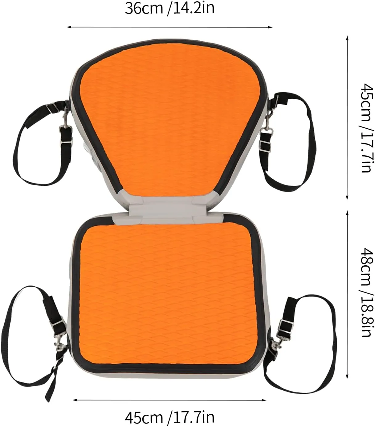 Padded Kayak Seat,Portable Thickened Padded Paddleboard Replacement Parts,Deluxe Kayak Seat Adjustable Seat for Kayaks,Drifting,Fishing Boats (Orange)