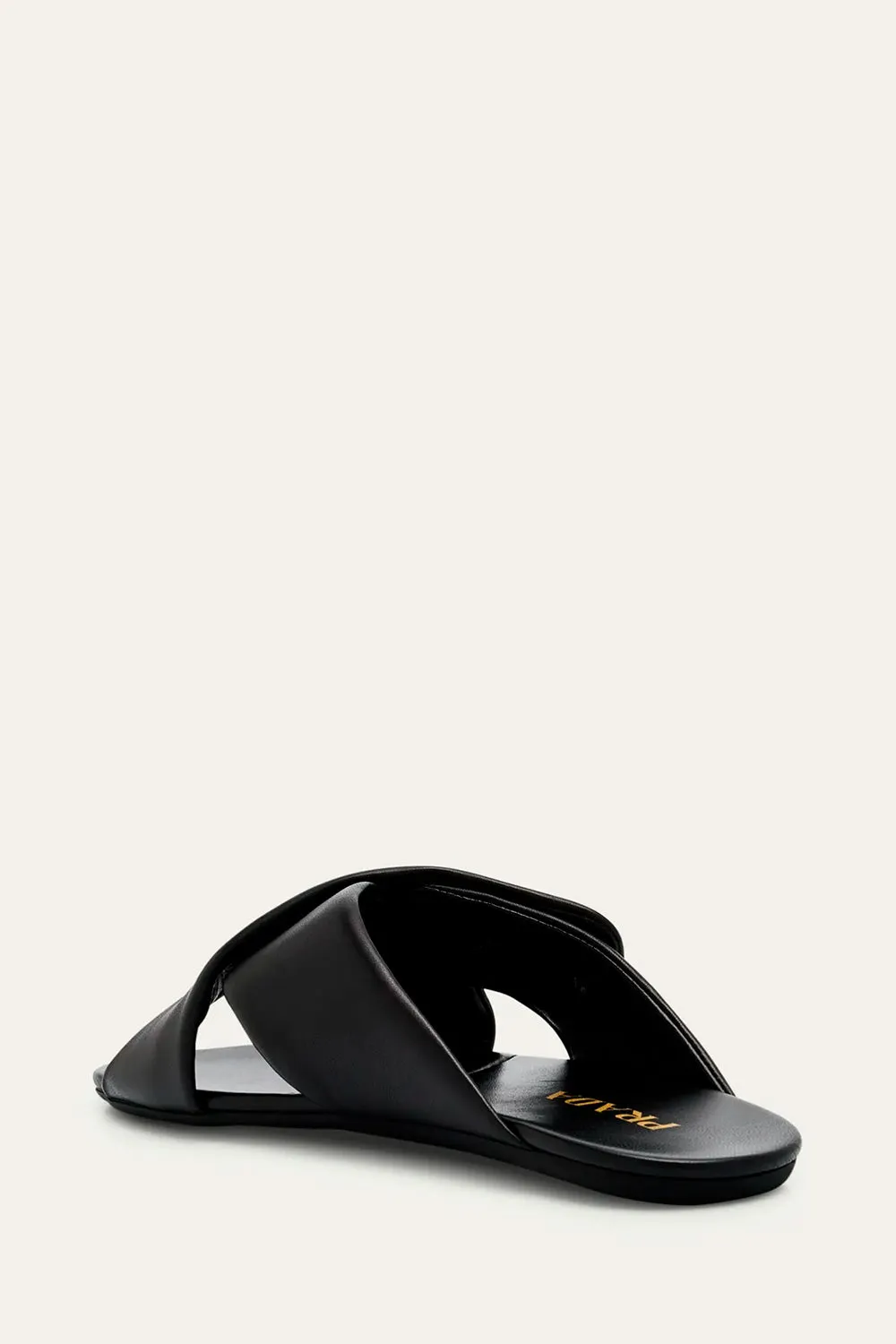 Padded Leather Crisscross Flat Sandals