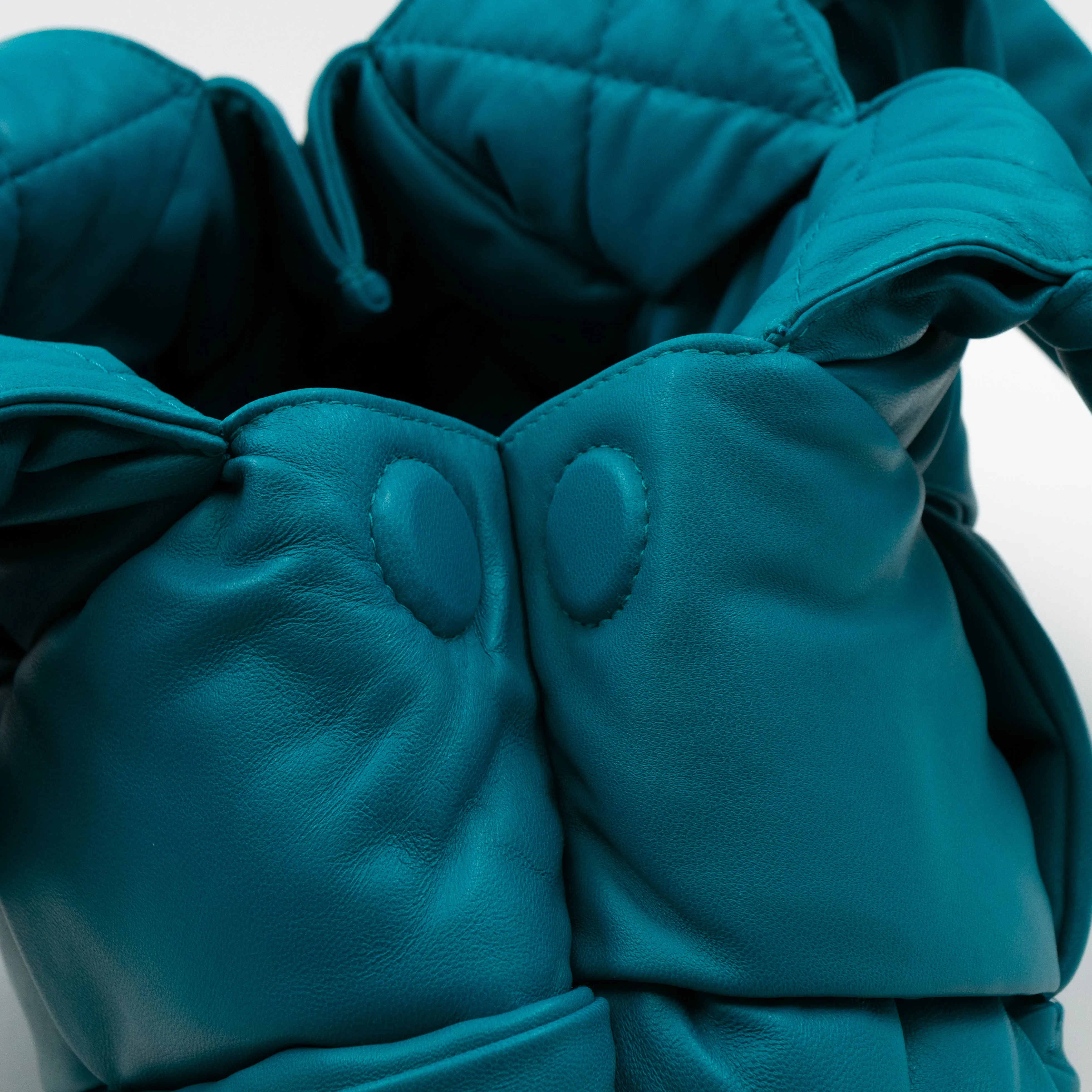 Padded Lock Intrecciato Supple Tote Blaster Blue Leather