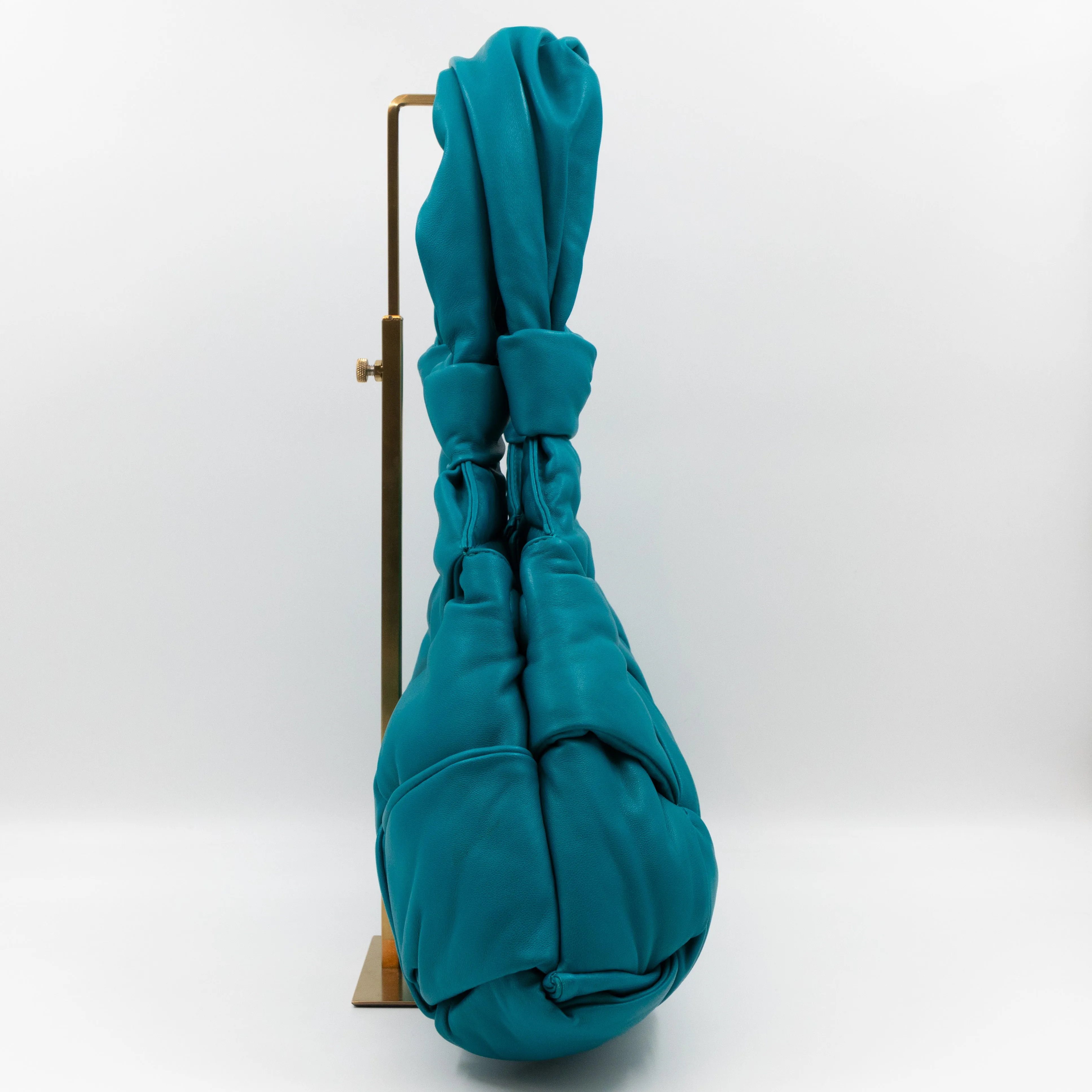 Padded Lock Intrecciato Supple Tote Blaster Blue Leather
