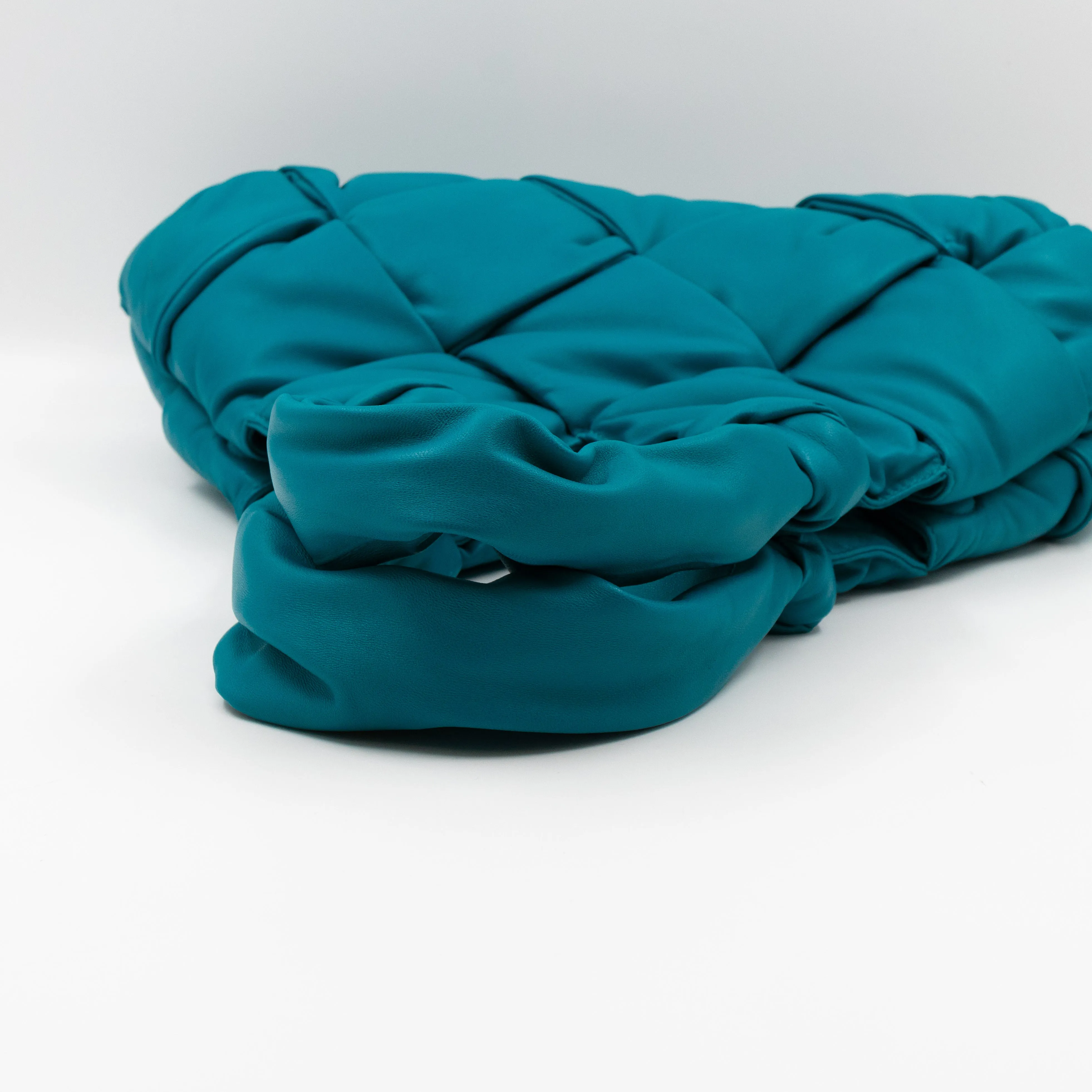 Padded Lock Intrecciato Supple Tote Blaster Blue Leather