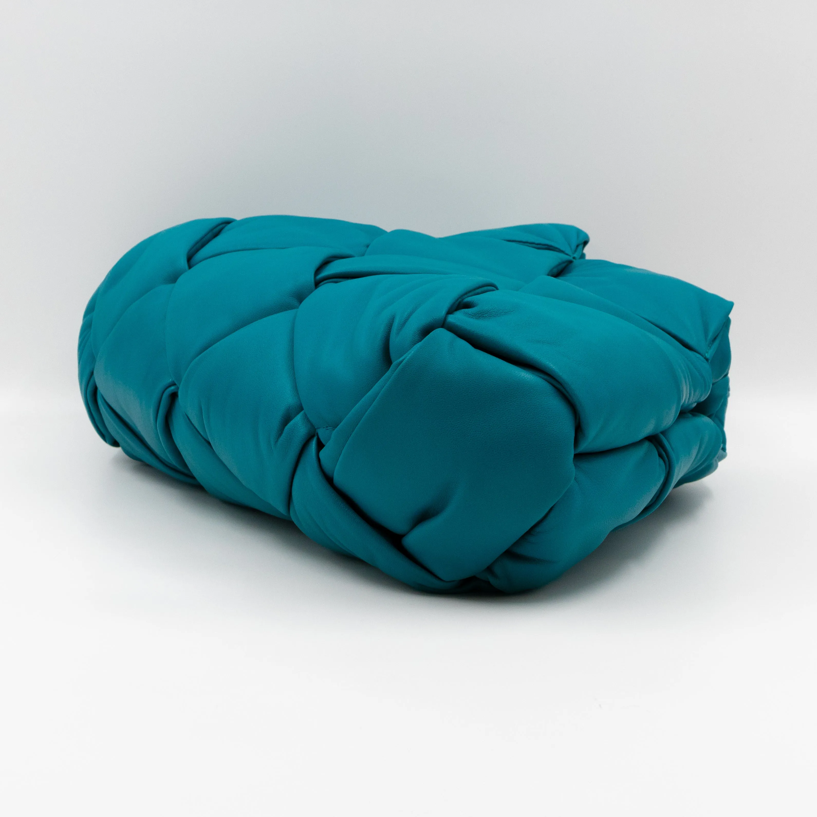Padded Lock Intrecciato Supple Tote Blaster Blue Leather