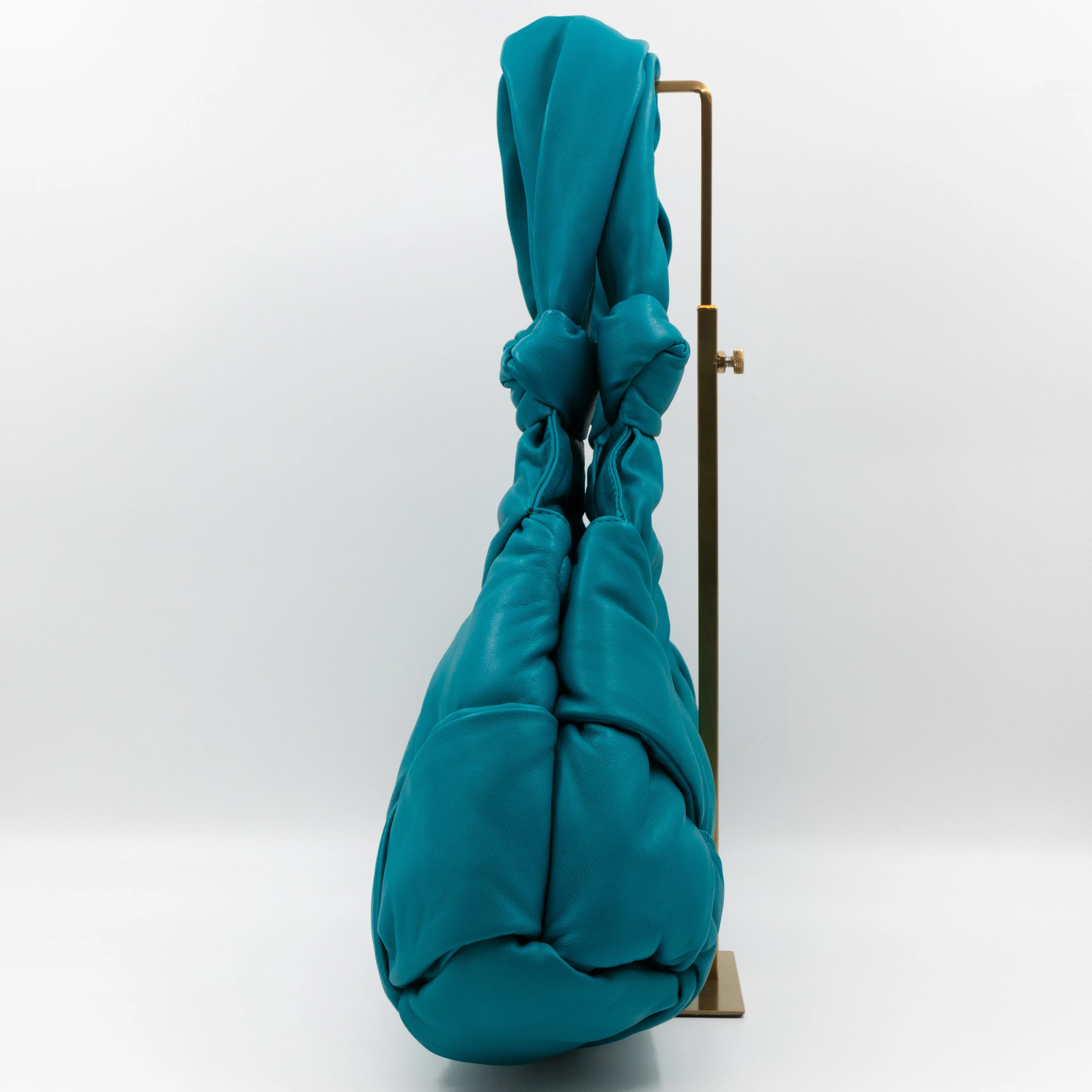 Padded Lock Intrecciato Supple Tote Blaster Blue Leather