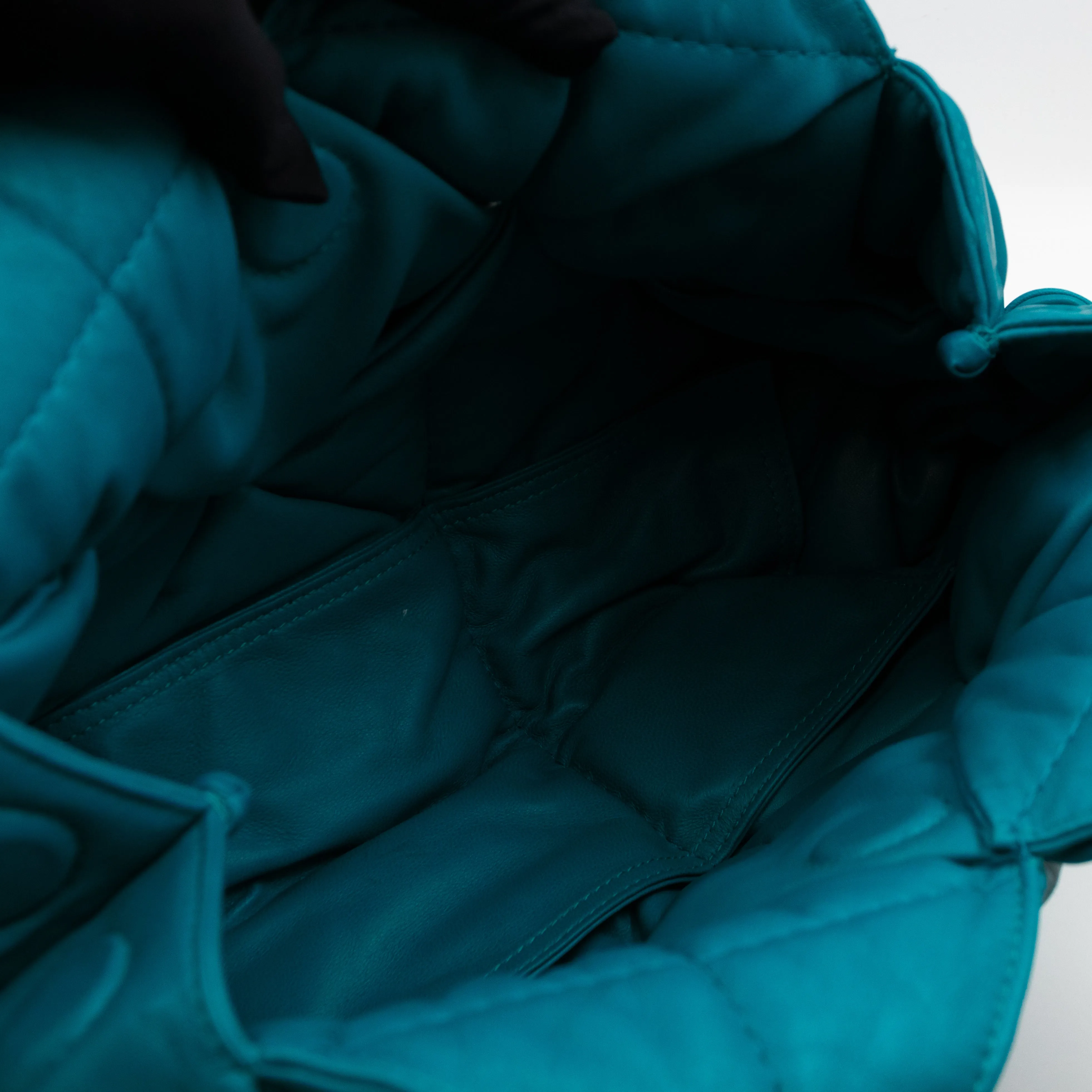 Padded Lock Intrecciato Supple Tote Blaster Blue Leather
