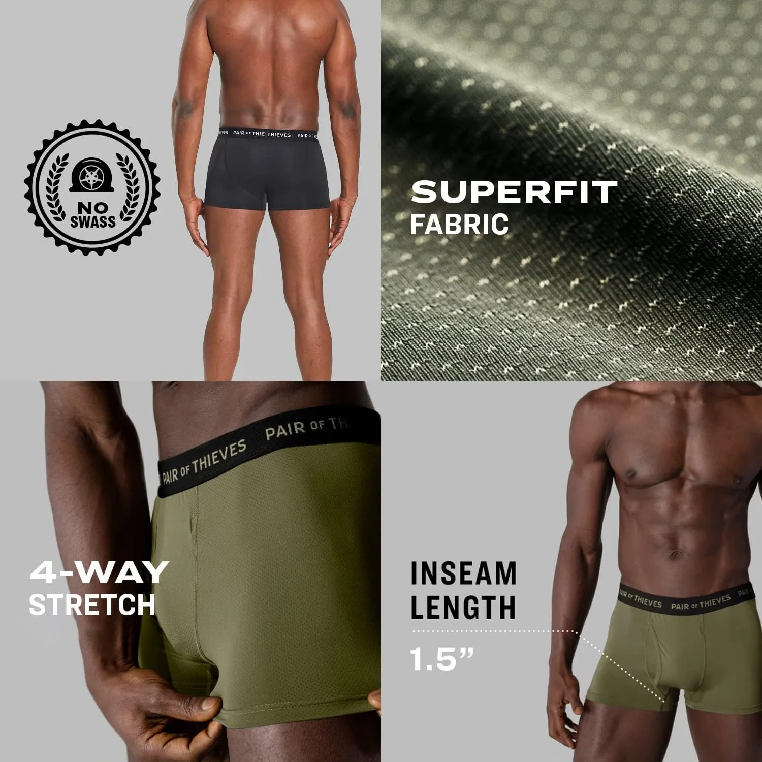 Pair of Thieves 2 & 3 Pack Super Fit Men’s Trunks Underwear, AMZ Exclusive