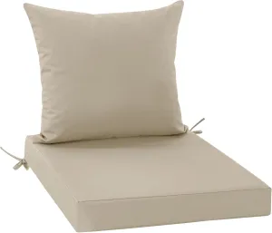 Patio Chair Cushions 22 x 22 Inch, Water Resistant Backrest Pillow and Seat Cushion Set for Outdoor Furniture, Sectional Sofa Cushion Replacments, Cream, 1 Set