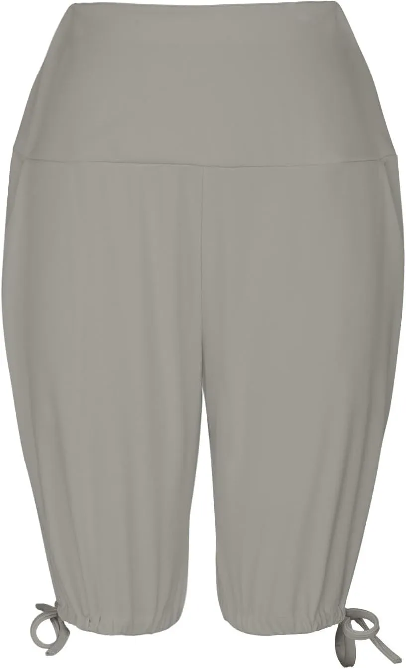 Petite Pants for Women Stretchy Workout Gym Training Summer Sports Activewear Pants Casual Athletic Side Tie Knot Half Pants