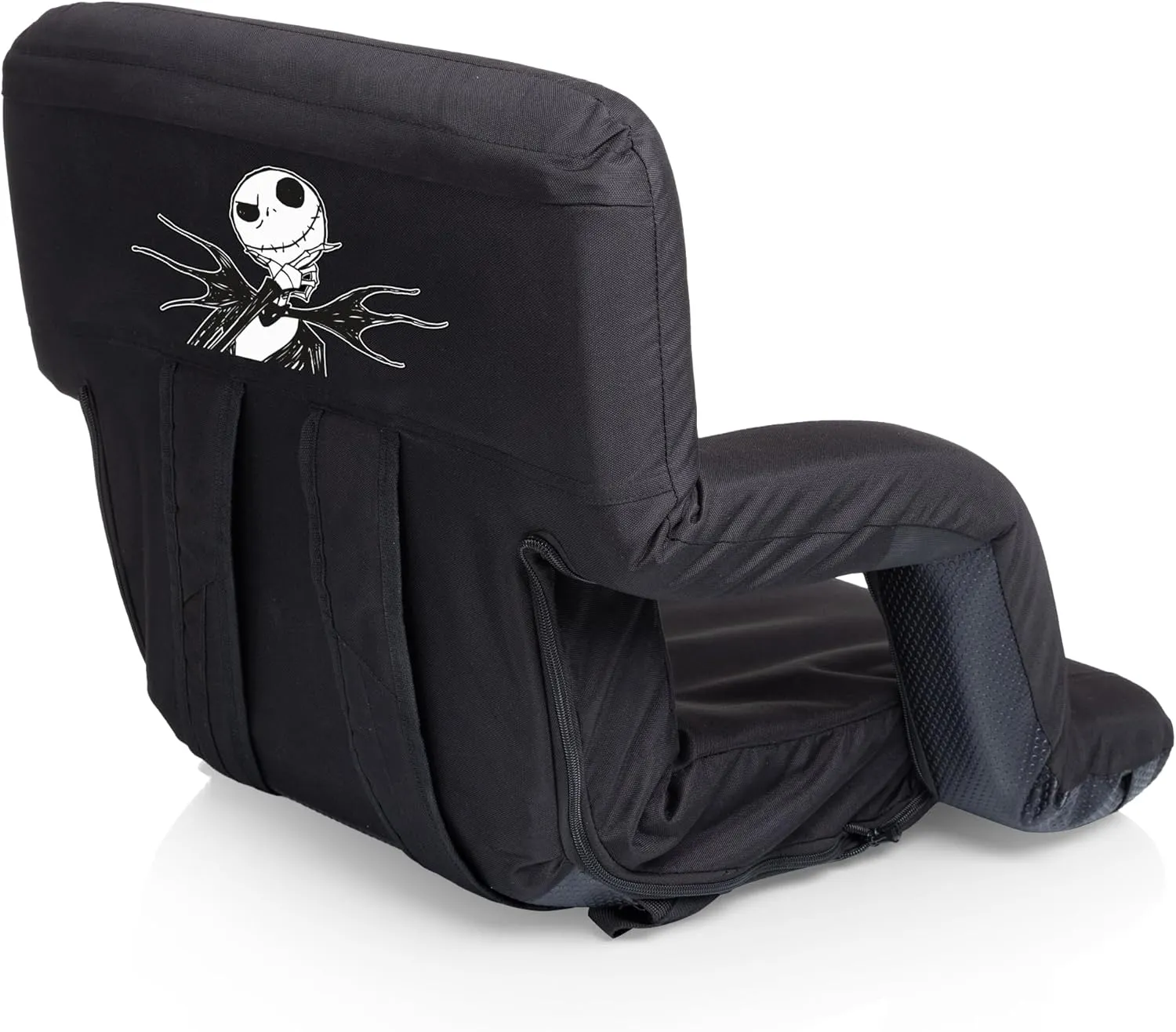 PICNIC TIME Ventura Reclining Stadium Back Support, Bleacher Seat, Beach Floor Chair, (Disney Nightmare Before Christmas Jack-Black)