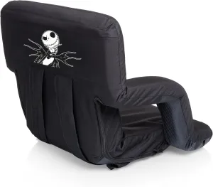 PICNIC TIME Ventura Reclining Stadium Back Support, Bleacher Seat, Beach Floor Chair, (Disney Nightmare Before Christmas Jack-Black)