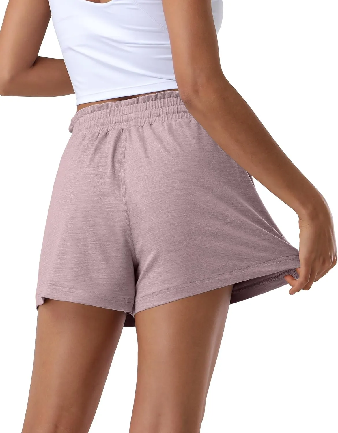 Pioneer Camp Women's High Waist Athletic Shorts Workout Running SweatShorts 2 Zipper Pockets for Casual Gym Lounge