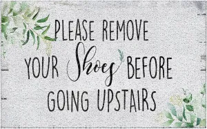Please Remove Your Shoes Doormat - Shoes Off, Funny Welcome Mat for Front Door, Indoor Door Mat, 17x30 Inch